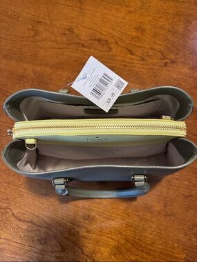 Kate Spade Two-Tone Pebbled Satchel in Sage Green and Lemon